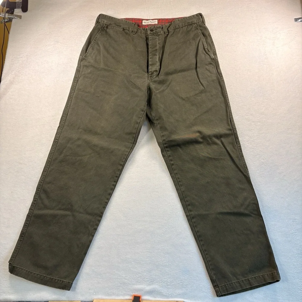 VTG 90s Banana Republic Chino Pants Men's 38x30 Olive Green Button Fly Preppy